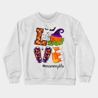 Love Mommy Life Pumpkin Halloween Costume Crewneck Sweatshirt